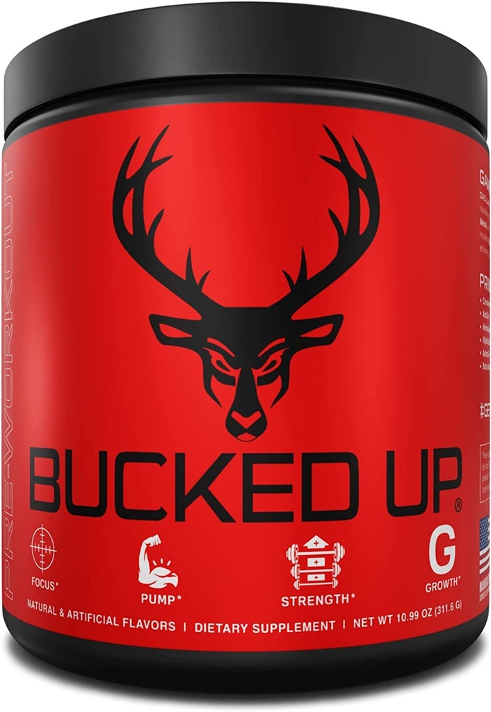 Bucked Up Pre Workout 6 Grams Citrulline, 2 Grams Beta Alanine, dan 3 Lainnya Terdaftar ingrediasi dagang (Red Raz)