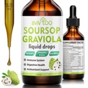 Soursop Graviola Liquid Drops - 2000mg Oursop Extract Blended with 300mg Sea Moss & 100mg Elderberry - powerful Cell Duffer, Antioksidants - Rich, Immune- Boosting - 2 Fl Oz (60ml) Bottle