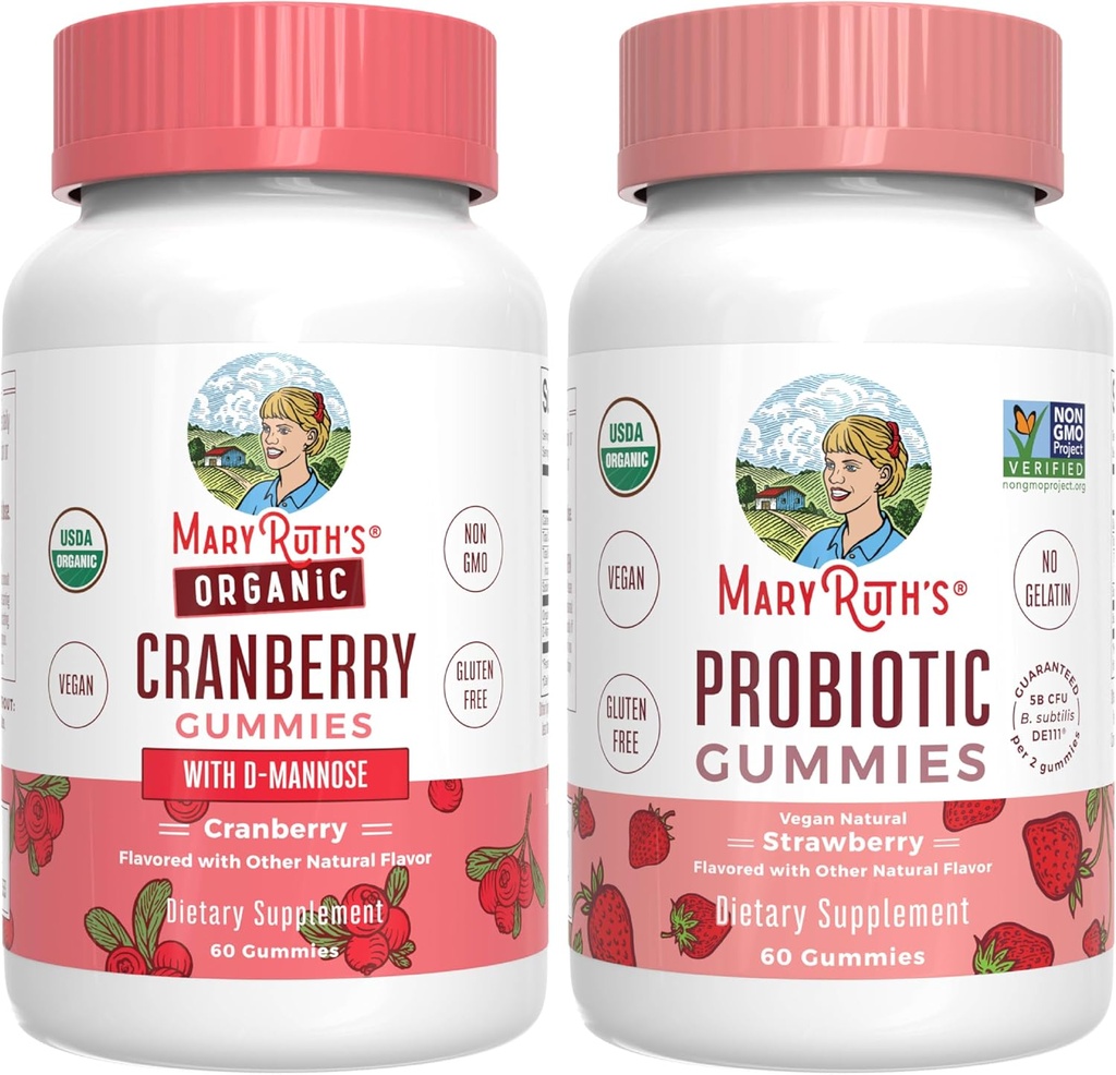 MaryRuth Organics Cranberry & Probiotic Gummies (Strawberry): 124; USDA Organic, Clean Label Project Verified £124; Vitamin for Urmonary Tract & Gut Health 124; Vegan, Non-GMO, No Gelatin