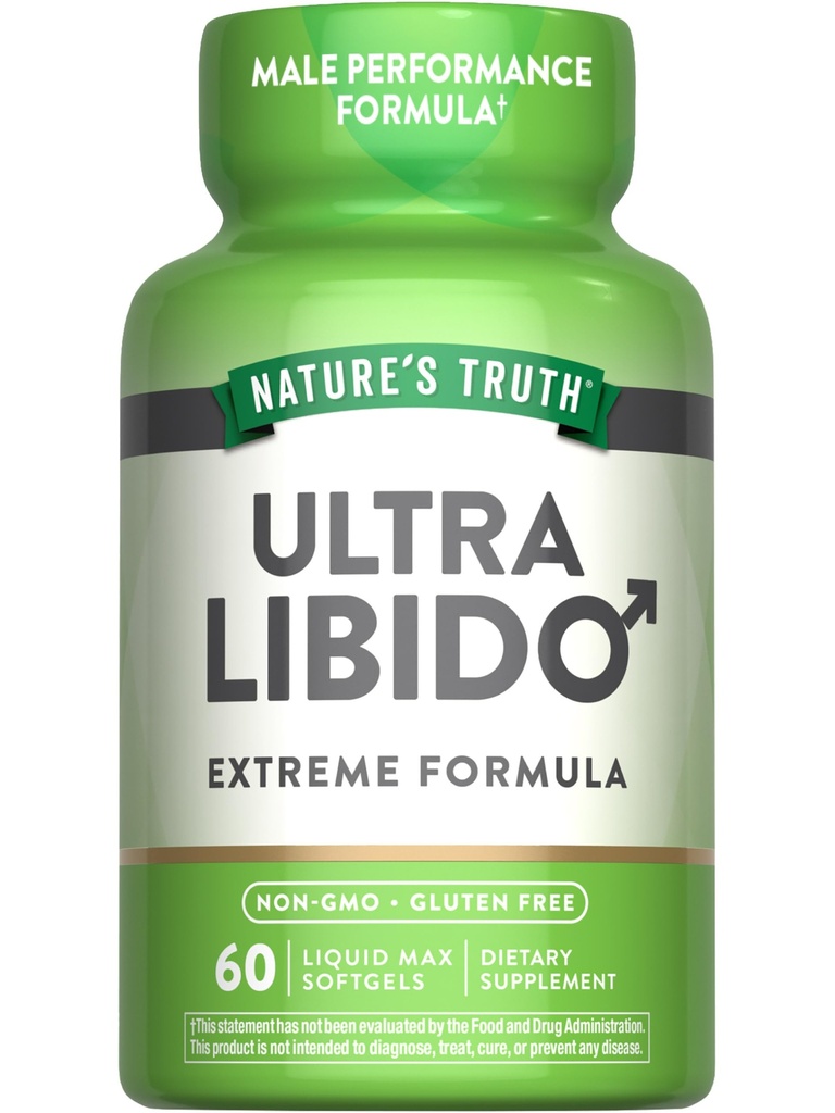 Suplemen Kebenaran Alam Libido untuk Pria 124; 60 Softgels 124; Non-GMO & Gluten Free Pills
