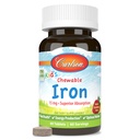 Carlson - Kids 's Chewable Iron, 15 mg, Hiburan Superior, Kesehatan Darah, Produksi Energi & Optimal Wellness, Natural Strawberry Flavor, 60 tablet