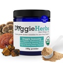 Mashroom Immuniance Sertifikasi Organik Mix untuk Anjing, 22.3% Glucan Beta untuk Kesehatan Canine & Imunity Tambahan Anjing Herbal Powder w / Scoop - 100g
