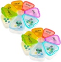 Weekly Pill Organizer, Medicine Organizer, 7 Day Pill Holder, Travel Pill Case (2PCS Partiful)