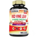 Red Vine Leaf Extract Capsules - dengan Horse Chestnut, Beet Root, Ginger - Herbal Suplement for Heart, Leg Vein & Energy - 90 Vegan Capsules selama 45 hari