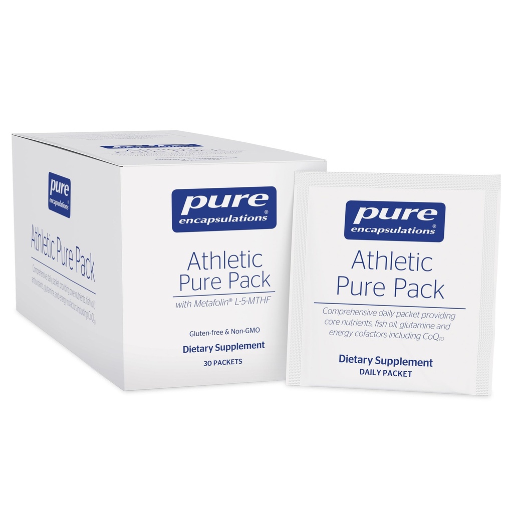 Presentasi Atletik Pure Pack no 124; Comprehensive Daily Packet Menyediakan Nutrients Core, Fish Oil, Antioksidants, Glutamine, and Energy CoQ10 dan Kre-Alkalyn 124; 30 Paket
