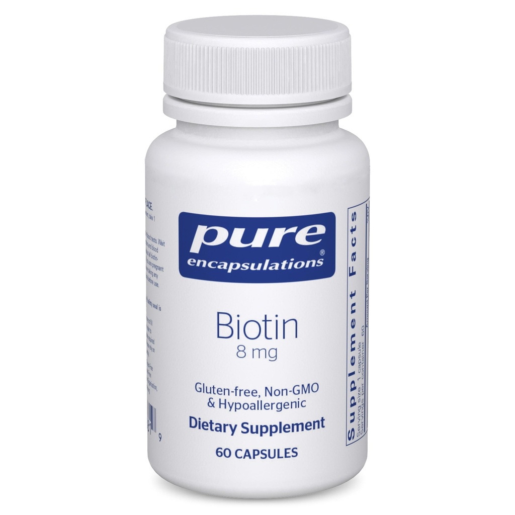 Ensulations Murni Biotin 8 mg - B Vitamin Suplemen Aid Stress Relief, Rambut, Skin & Nail Strengthening, Metabolisme, Carbohydrate Dukungan & Gugup Biotin - 60 Capsules