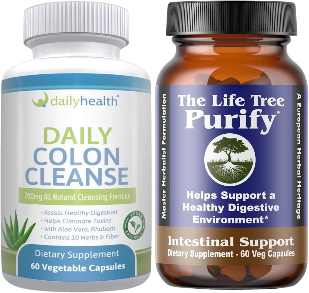 Pohon Hidup Purify Intestinal Dukungan Plus Daily Colon Cleanse Detoxify Kit 120 Capsules - Lactopiillus Acioragollus - Natural Herbal untuk Kesehatan Digetical