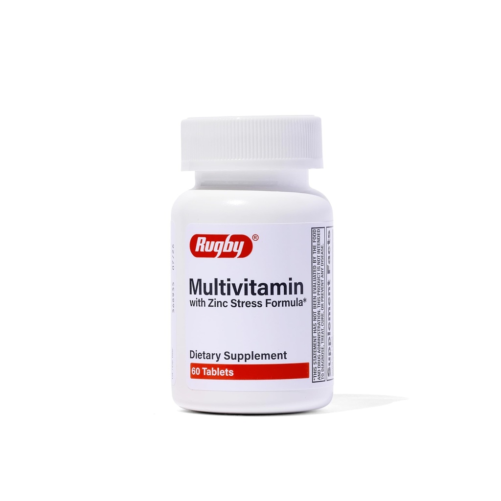 Rugby Multivitamin dengan Formula Zinc Stress - Tambahan Dietary - 60 Tablet (1 Pack)
