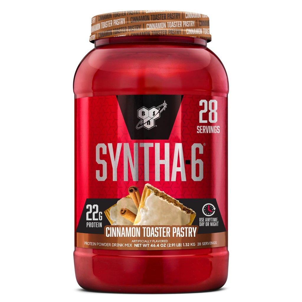 BSN SYNTHA-6 Premium Protein Powder dengan 6g dari Fiber, Whey Protein, Mivalage Casein, Milk Protein Isolate Blend, 5g Fat, Cinnamon Toaster Pastry, 28 Pelayan (Packaging May Vary)