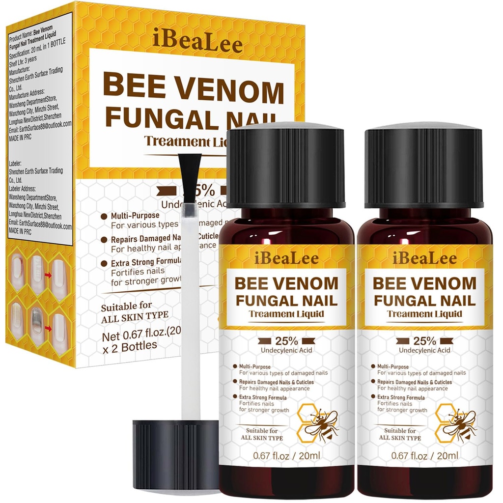Toenail Fungus Treatment Extra Strength, 25% Undecylenic Acid Bee Venom Nail Fungus Treatments, Fast Acting Toe Nail Repair for Yellow, Thick, Damaged, Discolored Toe Nail & Fingernails