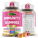 10 dalam 1 Immune Suppportation Gummies, w / Echinacea, Elderberry Vitamin C dan Zinc, Selenium, Vitamin D3 5000IU, Magnesium, Daily Imune Booster Multivitamin, untuk Antioksidant Bone Energy, 1 Pack