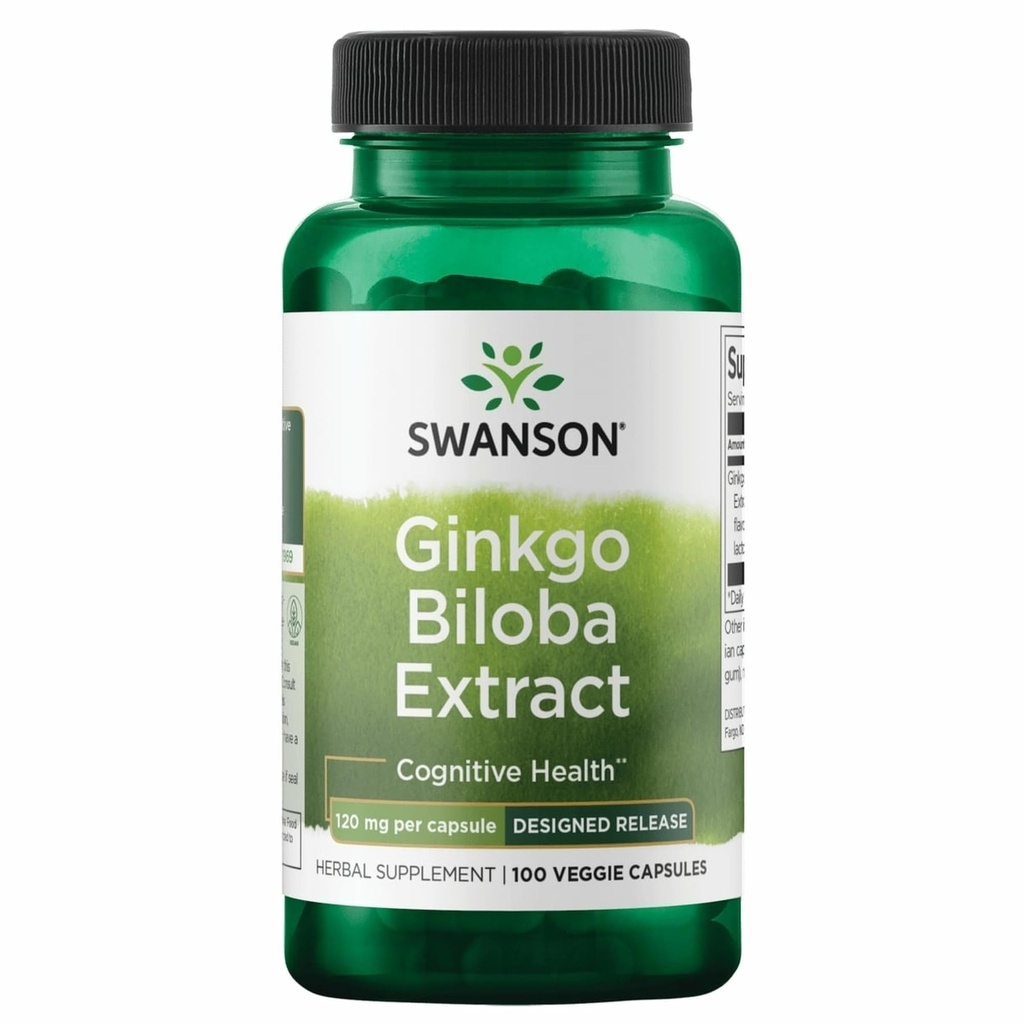 Delayed- Lepaskan Ginkgo 120 mg 100 Caps oleh Swanson Ultra