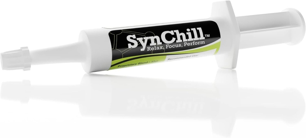 SynChill Oral Horse Calming Gel, 100% Natural & Nuttrationals Supplement, Hasil Lab Proven, Dirancang untuk Fokus & Performance, Disetujui oleh Profesional Olimpiade & Veterinarians, Dibuat di USA - 1 Pack