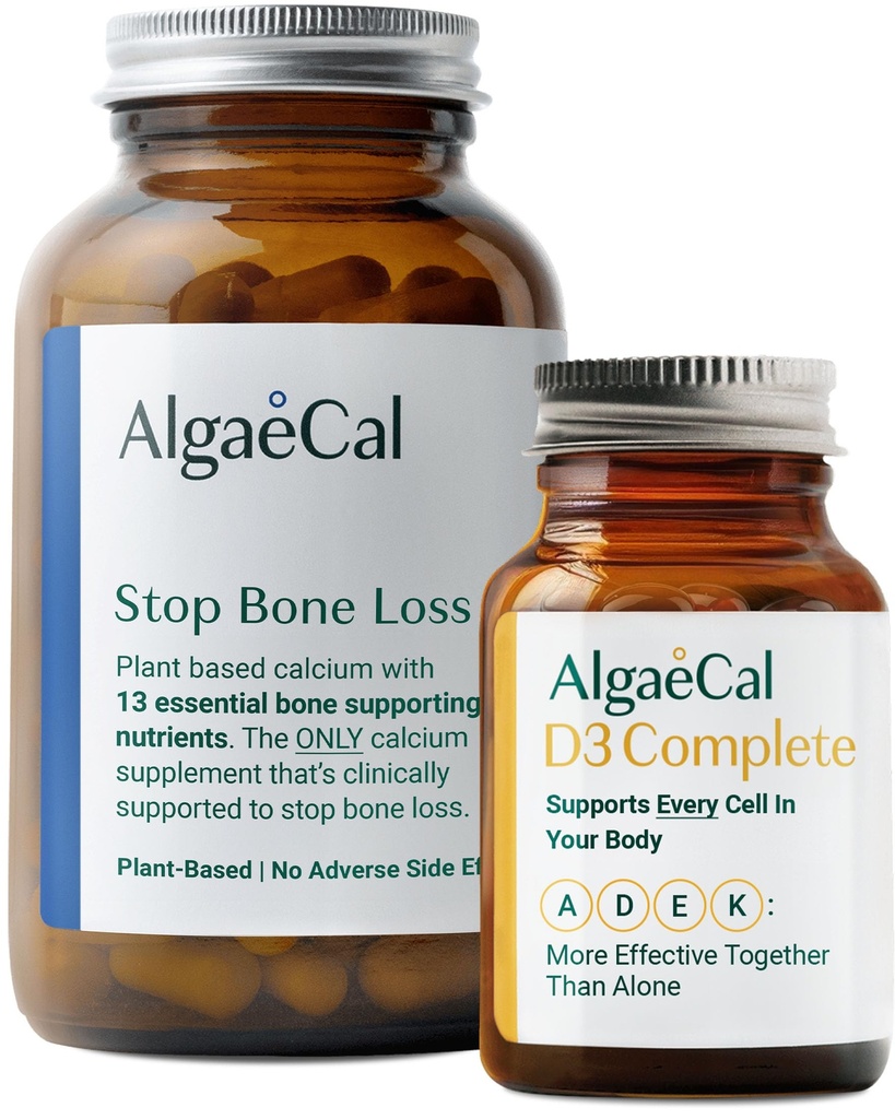 ALGAECAL Bundle - Vitamin D3 Lengkap (1000 IU) + K2, VIT E, VIT Sebuah Tanaman Dasar - berbasis Kalsium untuk Dukungan Tulang