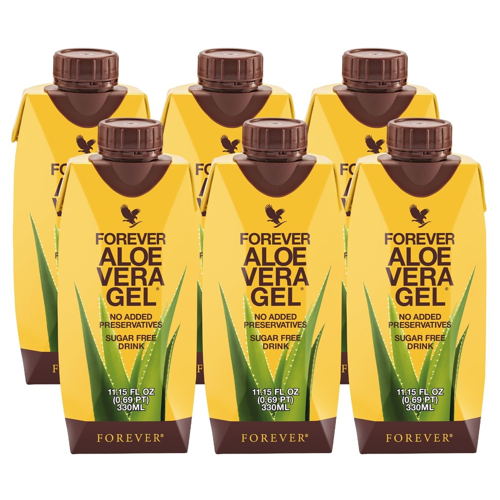 Selamanya Hidup - Aloe Vera Gel - 99.7% Pure Inner Aloe Vera Juice - Preservative- Free - 11.15 lf oz (Paket 6)