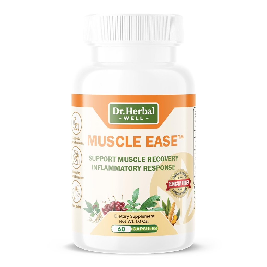 DR.HERBAL BAIK Muscle Kemudahan - Gabungan, Muscle & Nerve Dukung Cepat Akting Relax Comfort Recovery Natural Herbal Suplemen - (60 Kapsul) MAX- Kekuatan