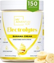 Zero Sugar - Banana Cream Electrolytes Powder - Menyegarkan Hidration - Caffeine Free Energy with All Natural Ingredians - Vegan Keto & Paleo - Sugar Free Electrolytes Powder Minum Mix - 150 Servis