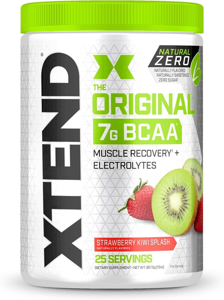 Xtend Natural Zero BCAA Powder Strawberry Kiwi Splash 124; Free of Artificial Sweeteners, Flavors, and Chemical Dyes 124; Post Workout Drino Acids 124; 7g BCAAs 124; 25 Pegawai