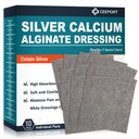 Ag Silver Calcium Alginate Wound Dressing Pads 3 "x 3" (Pack of 10), Soft Soft Absorbend Silver Wound Dressing, Non-Adhesive Dressing for Wound Care, Pause Removal Gauze Pads untuk Luka