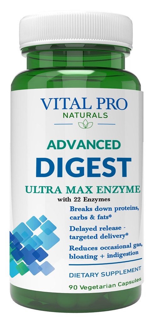 Vital Pro Yaurnals - Advanced Digest Natural Digeptical Enzyme Support The Breakdown of Protein, Lemak, dan Karbohydrates dan Reduces Occational Gas, Bloating dan Inditraffic 90 Kapsul