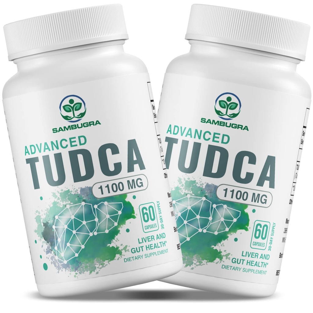 Suplemen Liver TudCA Sambugra 11100mg, Partai Ke-3 Testing Ultra Strength Bile Salt TuDCA Suplemen, Dukungan untuk Detox Cleanse dan Perbaikan, 120 Capsules