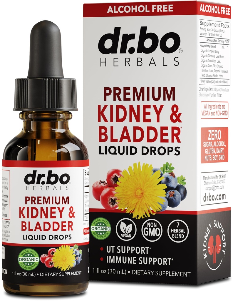 Suplemen Pendukung Ginjal Kesehatan - Perkembangan Renal Renal Bersih Organik Menjatuhkan Juniper Berry Cleavers Dandelion - Renal Ginney Membersihkan Detox Urinary Track Herbal Dukungan Kidney 1oz