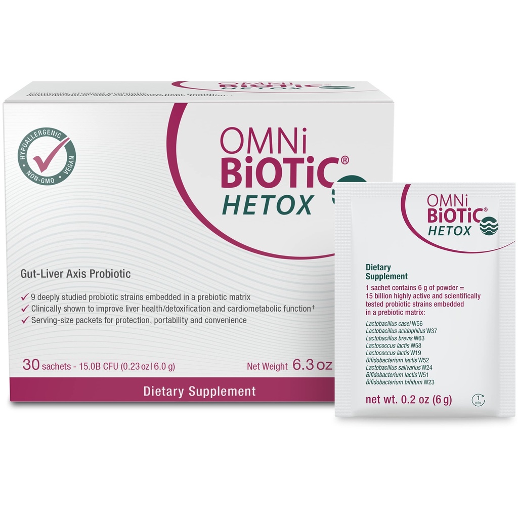 OMNi BiOTIC HEOX Probiotic Liver Detox - Bifidobacterium & Lactoxillus Probiotic Suplemen - Hiperallernic Gut- Liver Duver - Non-GMO Detox Cleanse for Men and Women