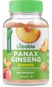 Suplemen Panax Ginseng Lifeable Supplement; Great Tasting Ginseng Suplemen 124; Panax Ginseng Ekstraksi 124; Ginseng Gummies untuk Perempuan, Pria, Dewasa 124; 90 Gummies