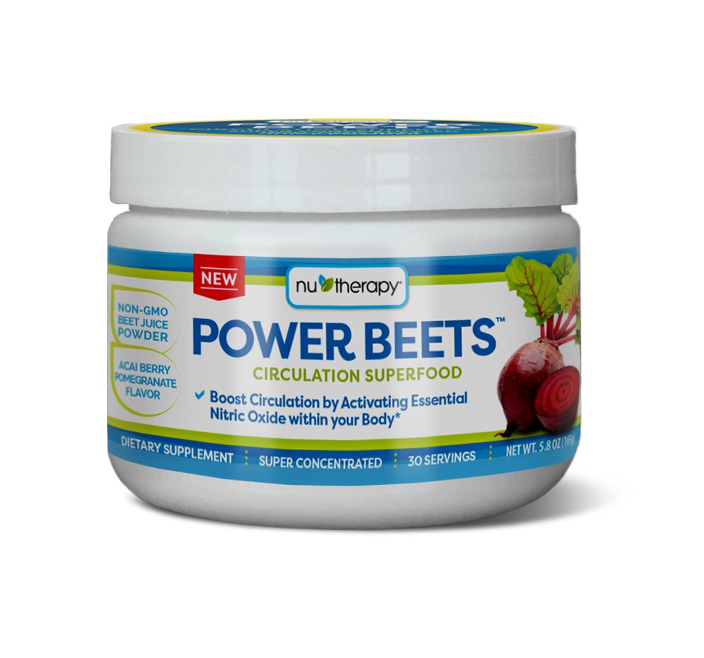 Nus-Therapy Power Beets - Super Concented Circulation Superfood - Dietary Suplement - Delicious Acai Berry Pocate Flavor - N- GMO Beet Juice Powder - 30 Serbu, merah, 5.8 Ounce (Paket 1)