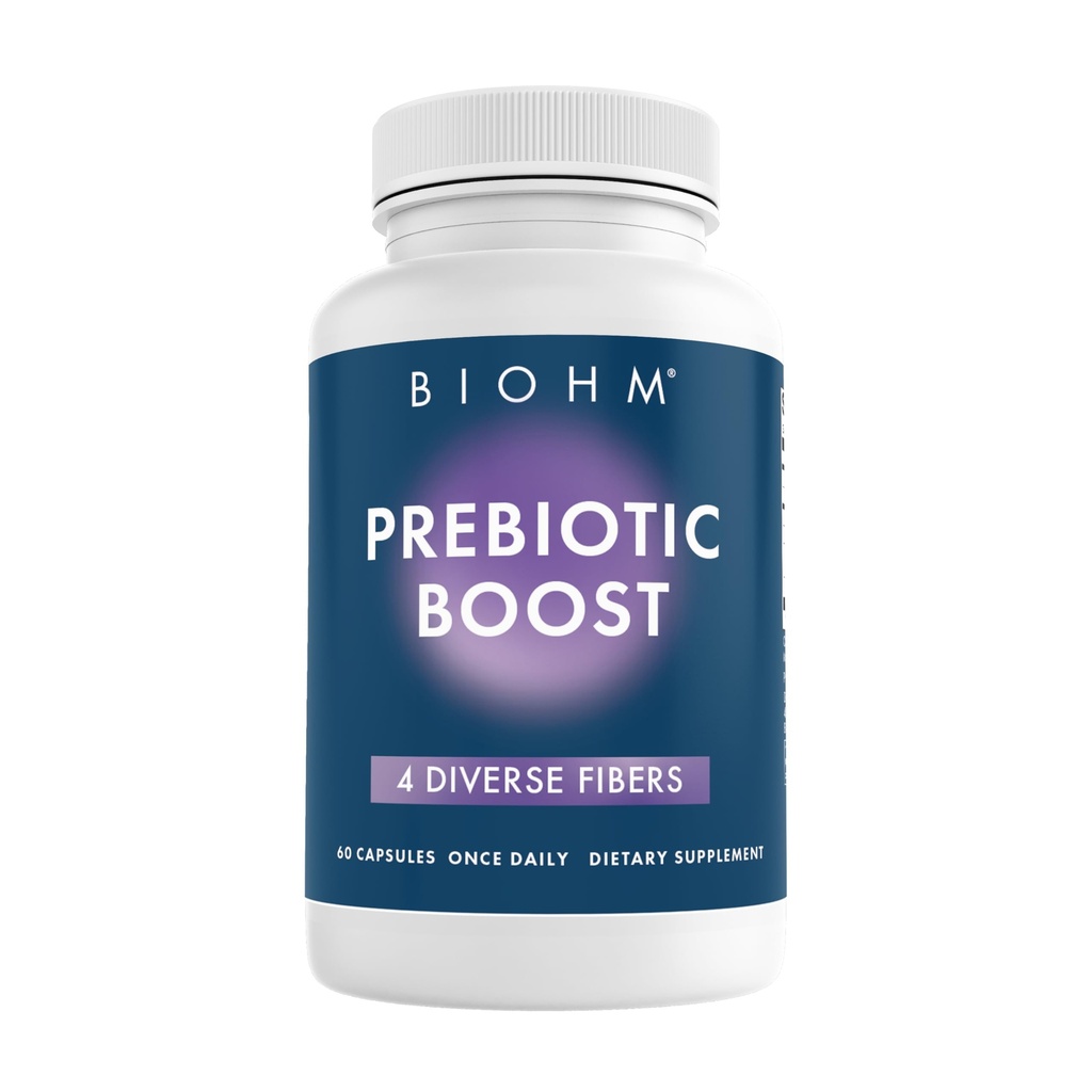 BiOHM Prebiotic Fiber Supplement (60 Capsules) 4 Diverse Dietary Fibers untuk Mendukung Lingkungan Probiotic, Membantu Improve Gut Health and Imune System, termasuk Inulin & Apple Pectin Powder