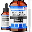 Super Natural Goods Biotin & Collagen Vitamin - Hair Los, Gut Health, Anti-Aging, Skin Care & Nails - Dibuat di AS, Non- GMO Bebas (4 Ounce- 1500mcg)