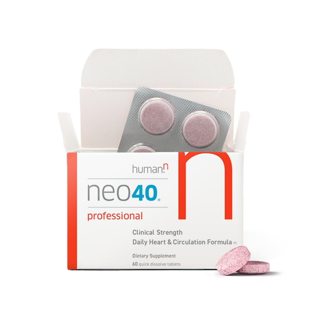 HumanN Neo40 Profesional - Daily Heart & Circulation Dukung - Methylfolat, Beet Root Powder, Hawthorn Berry, L-citrulline - 60 tablet Dissolable