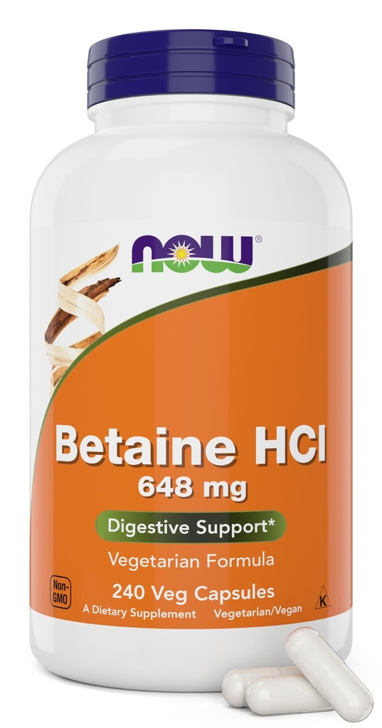 Sekarang Betaine HCI 648mg 240 Veg Capsules (Pack of 2) - Digetical Enzymes Supplement - Enhanced with Pepsin Protease for Protein Disuble Support