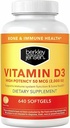 Potency Tinggi Berkley Jensen Vitamin D3 2000IU (50 mcg), Suffels Di40 Softgels for Teeth, Muscle, Immune Function, and Bone Health, for Men and Women, Made in USA, 640 Day Suppply