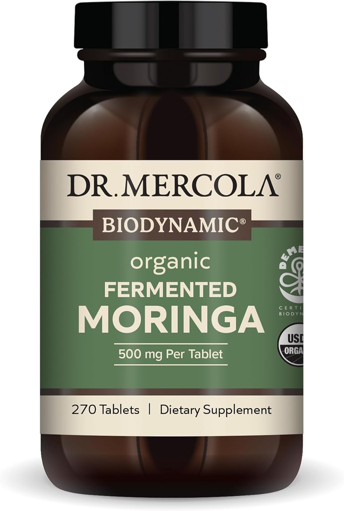 Dr. Mercola - Biodynamic Organic Ferted Moringa Dietary Supplement, 270 Servings (270 Tablet)