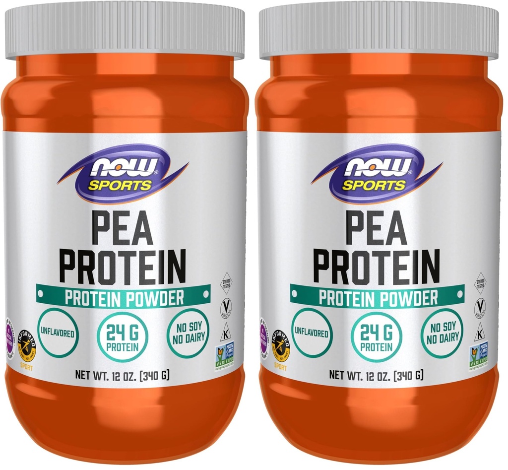 Nutres Olahraga, Pea Protein 24 g, Mudah Digali, Bubuk Tanpa Rasa, 12-Ounce (Paket 2)