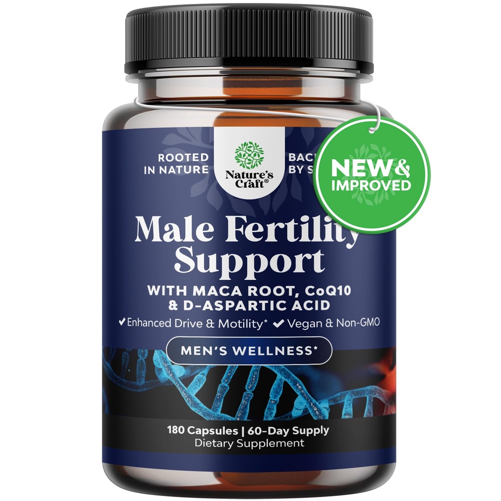 Pra Conceive Male Reproduction Supplement - Mins Conceive Cells Health with CoQ10, Maca Root, Metil Folt & D-Aspartic Acid - Mens Conceive Cells Count Support - Dukung bagi-Nya, 180 Cacah