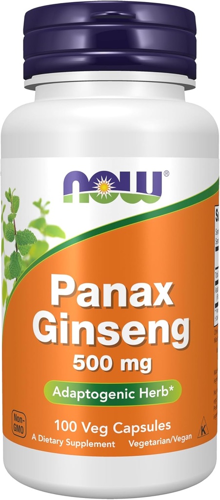 Sekarang Makanan Suplemen, Panax Ginseng (Root) 500 mg, Adaptogenic Herb *, 100 Veg Capsules