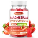 Magnesium Oxide Gummies 400mg, Sugar- Free, Strawberry Flavor, 60 Count