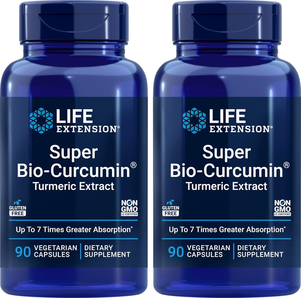 Extension Super Bio- Curcumin Turmeric Extract 400mg, 90 Veg Caps (Paket 2) - Vegetarian Capsule - Non-GMO - Sangat Absorbable