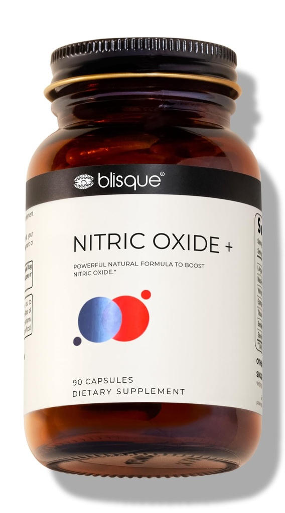 Blisque - Natural Nitric Oxide Booster Supplement for Blood Flow Dupport and Circulation 124; Doctor- Approved 124; with L-Arginine, Cayenne Fruit, and Beet Root 124; 90 Capsules 124; Vegan and Non-GMO