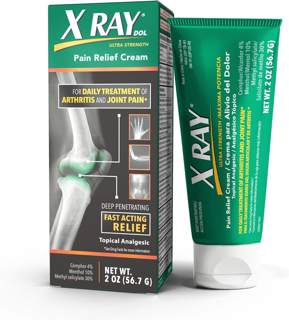 X Ray Dol Topical Arthritis Pain Reliever Cream, for Daily Joint & Muscle Pain, Full Prescription Strength, Fasting Relief, 2 Ounces