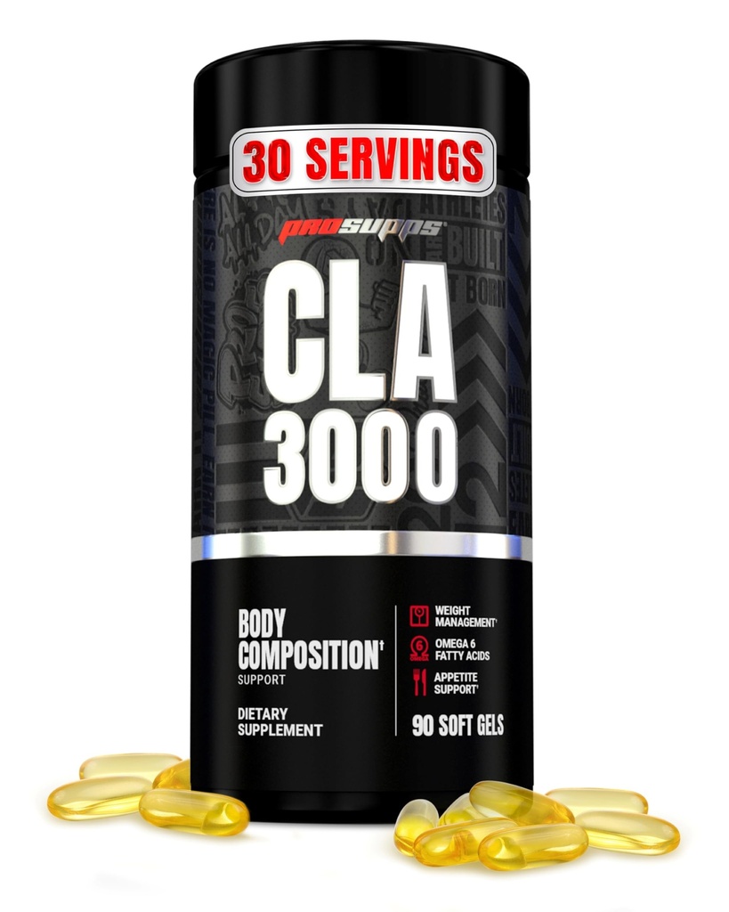 PROSUPPS CLA 3000 Lean Body Composition Support - Stim- Free Conjugated Linoleic Acid Workout Suplement for Weight Management & Appetite Dukungan dengan Omega 6 Fatty Acid - Gym & Fitness - 90 Softgels