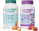SmartyPants Prenatal dan Toddler Multivitamin Gummies Bundle: Omega 3 Fish Oil (EPA / DHA), Biotin, Methylfolat, Vitamin D3, C, Vitamin B12, B6, A, K & Zinc untuk Dukungan Imune (30 Hari Tambahan)