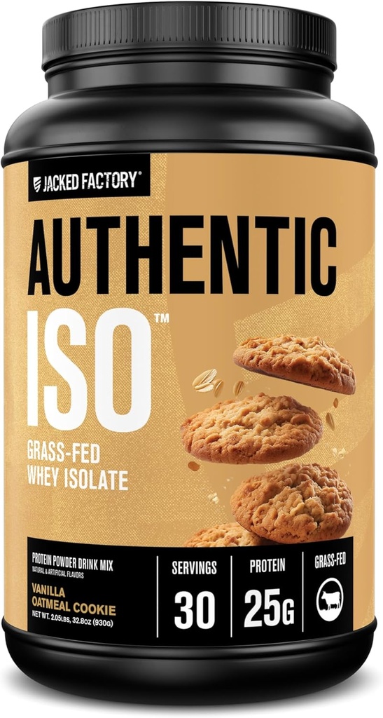 Jacked Factory Auttic ISO Gss Fed Whey Protein Isolat Powder - Low Carb, Non-GMO Muscle Building Protein w / No Fillers, Post Workout Recovery, Vanilla Oatmeal Cookie