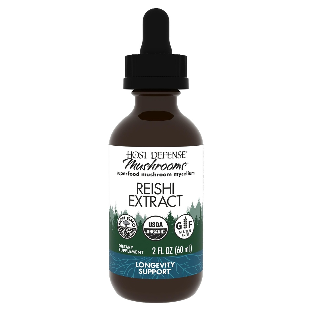 Defense Reishi Extract - Suplemen Dukungan Kesehatan Hati & Imune - Suplemen Jamur untuk Mendukung Energi & Vitalitas - Reishi Supplemen Untuk Bantuan Atas WellSeing - 2 FL oz (60 Hamba) *