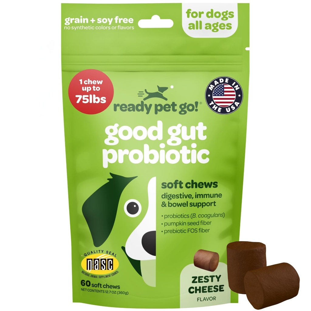 Probiotic Chews for Dogs Gut Health 124; Tasty Pre and Progetic for Dogs Digetical Health with Pumpkin Dog Propoles and Digetical Enzymes 124; NASC Cerated & Made The USA 124; 60 Chews