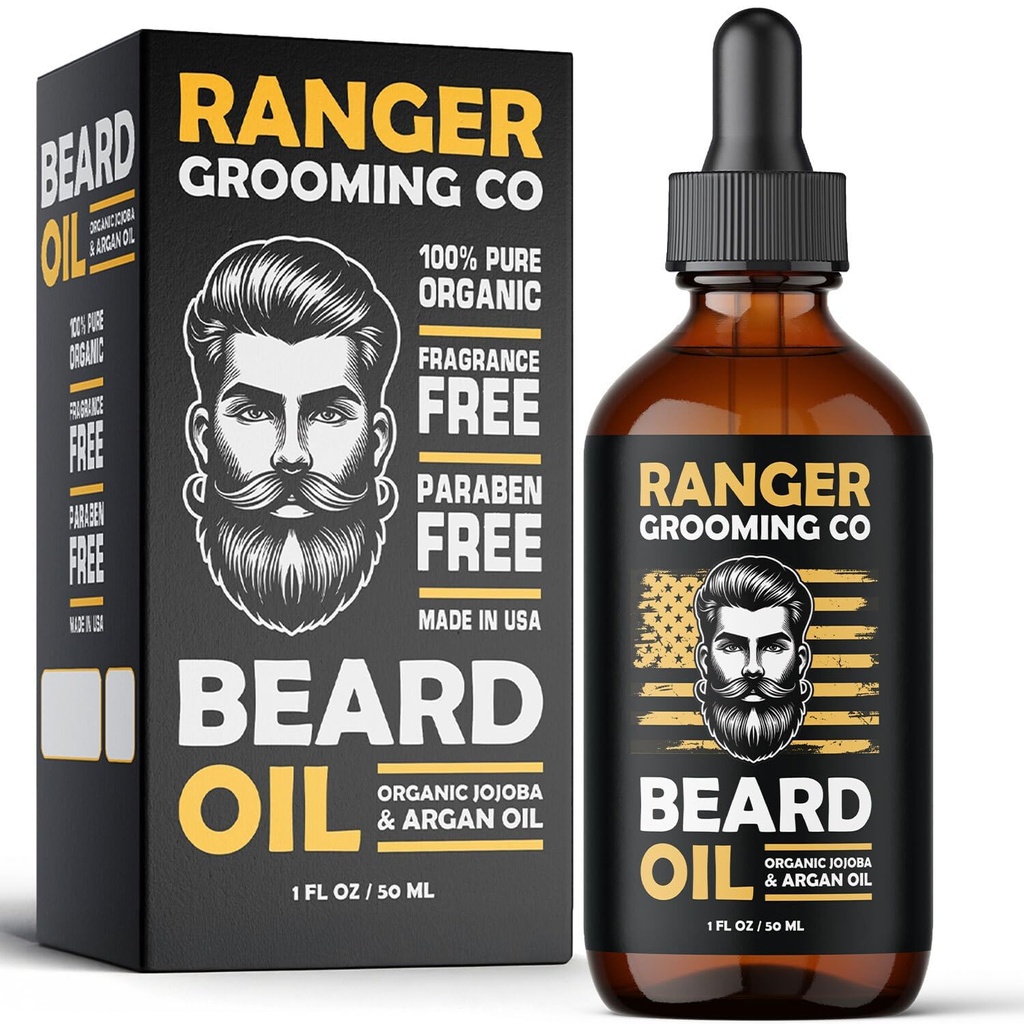 Leven Rose Beard Oil for Men and Beard Softtener 100% Pure Natural for Bearded Men, Coustaches, and Moisturized Skin 1 oz by Ranger Grooming Co