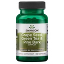 Swanson Grape Seed Green Tea & Pine Bark Complex Health Antioksidant Dukung Polyphenols OPCS Herbal Suplemen 60 Capsules (Caps)