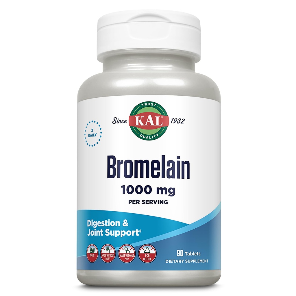 KAL Bromelain Tablet, 1000 mg, 90 Cacah